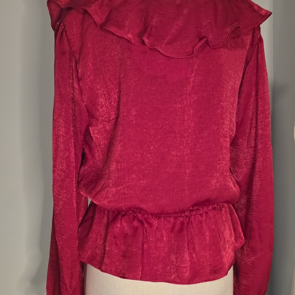 Women's Red Ruffled Top Size Large NWT - Picture 6 of 10